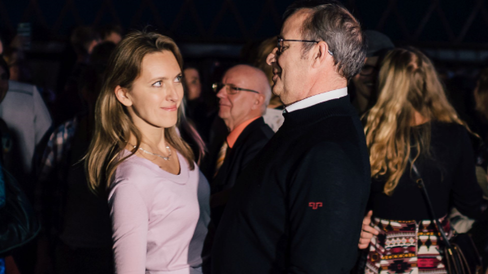 President Toomas Hendrik Ilves (right) and Ieva Kupce