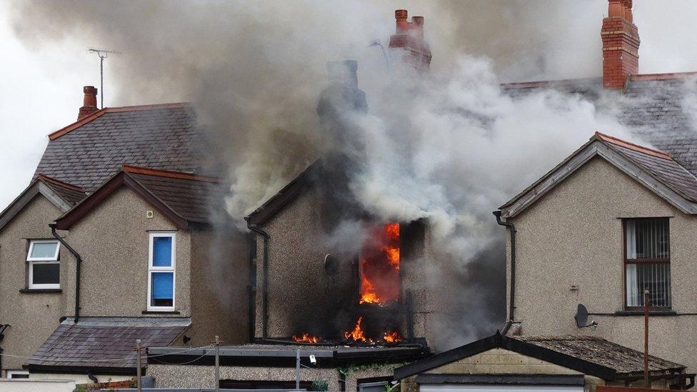 Blaze at house on on Friars Avenue, Bangor