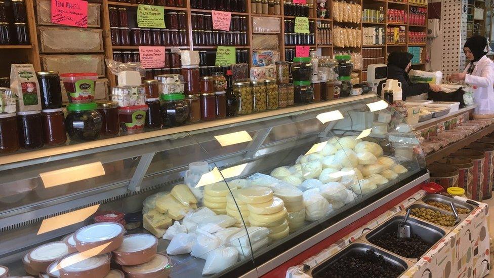 Aynur Gumussoy's delicatessen in the town of Kizilcahamam