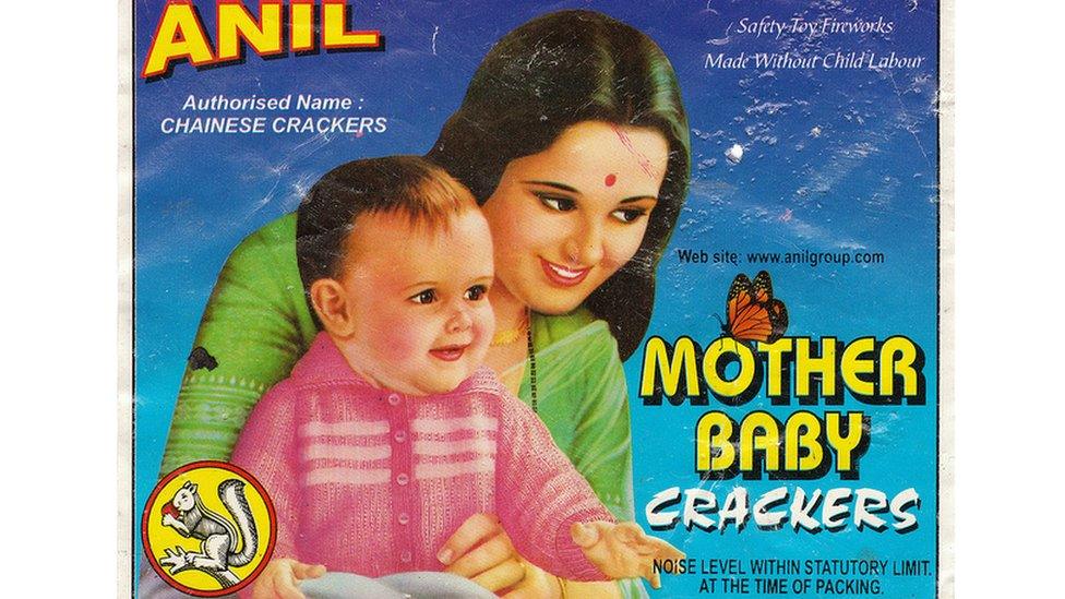 "Mother baby crackers" box shows a mother holding her baby.