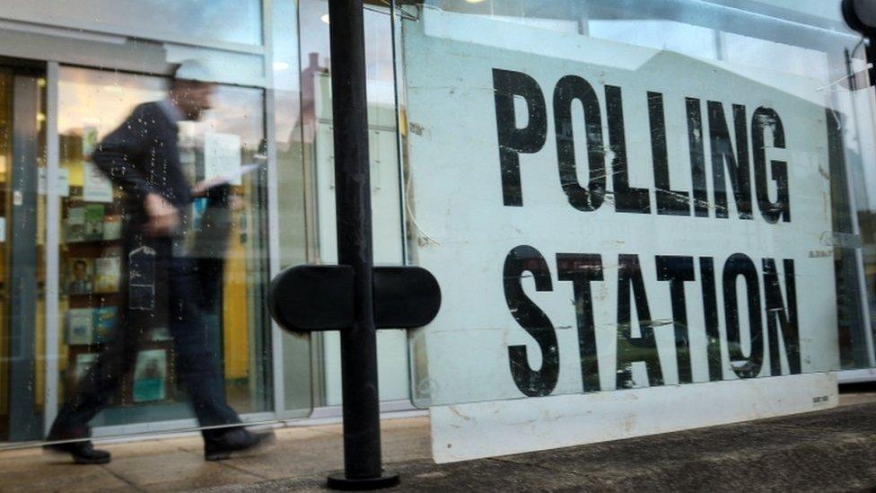 A voter at Birstall library polling station in the UK a few days before the 2016 Brexit referendum.