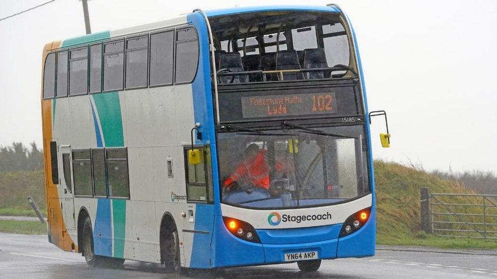 Damaged bus in Folkstone