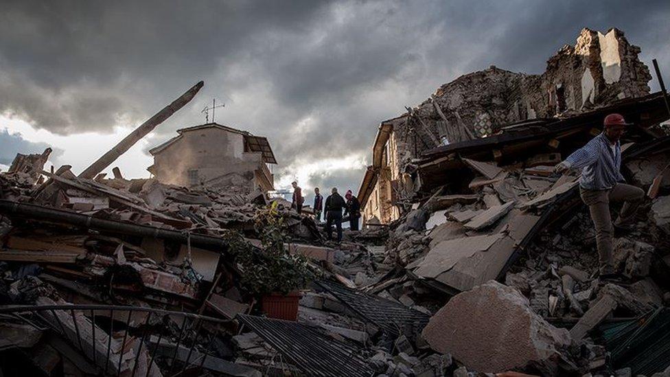 Quake damage in Amatrice