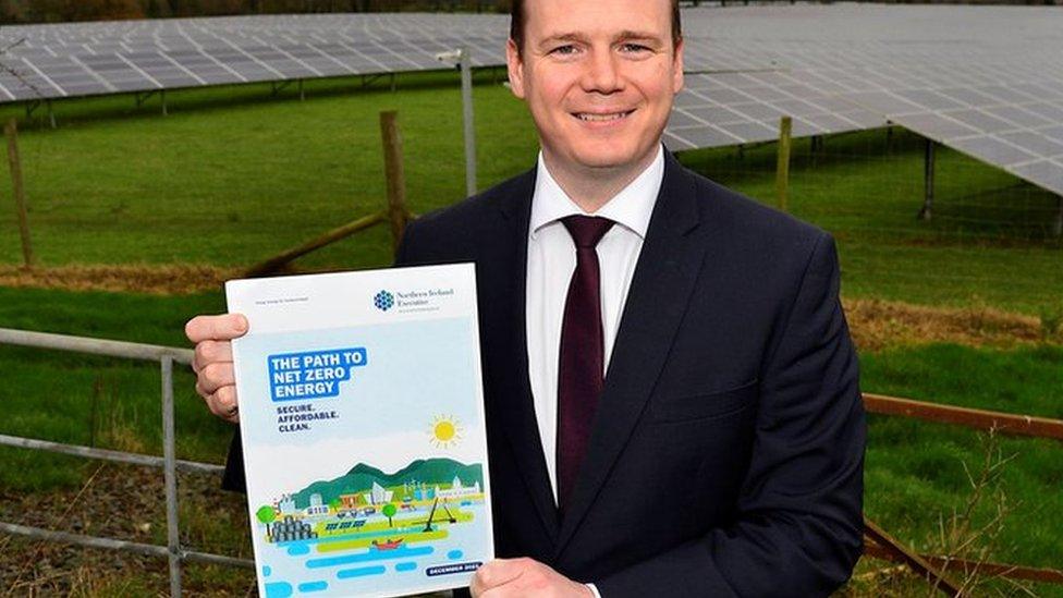 Economy Minister Gordon Lyons launched "the path to net zero energy" strategy on Thursday