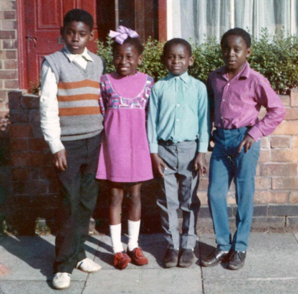 A young David Harewood with his siblings
