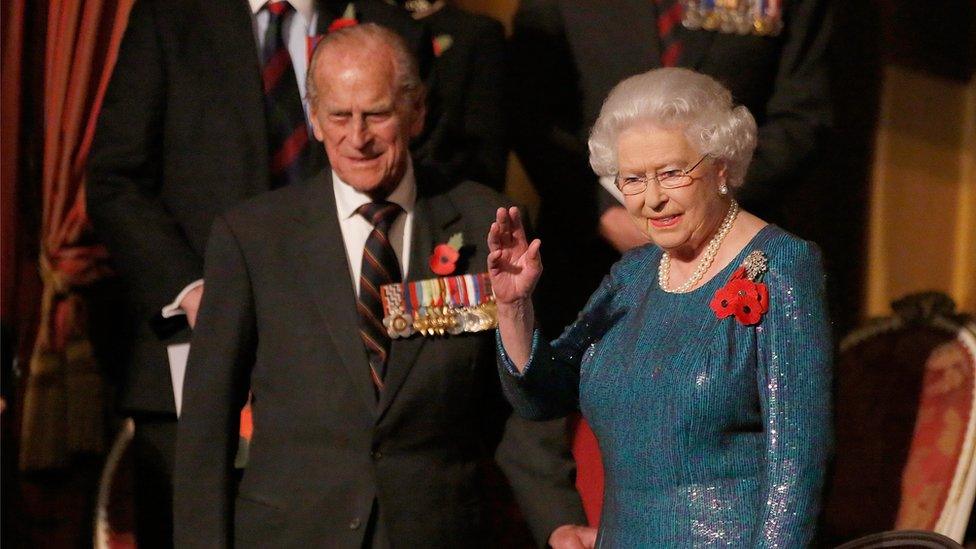 The Duke of Edinburgh and the Queen watch The Royal British Legion's Festival of Remembrance at Royal Albert Hall in November 2014