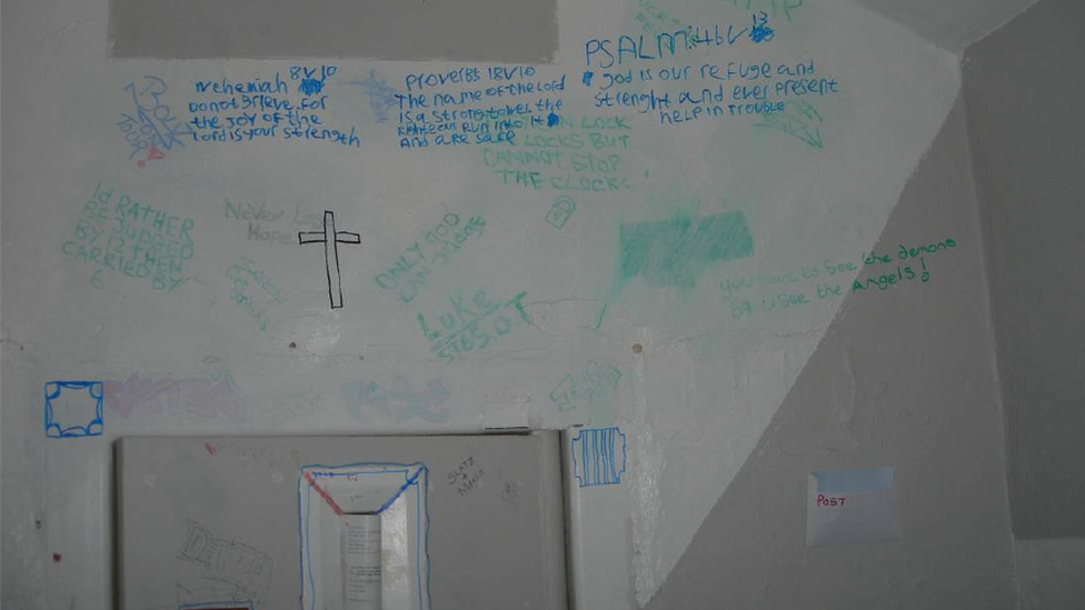 Graffiti inside a cell