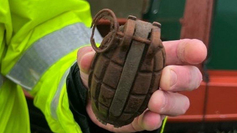 Grenade from barge