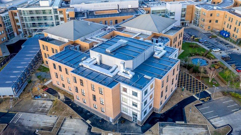 Aerial view of Norfolk and Norwich University Hospital, Norwich