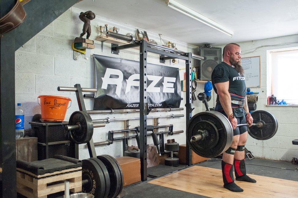 Mikey Lane training in his gym