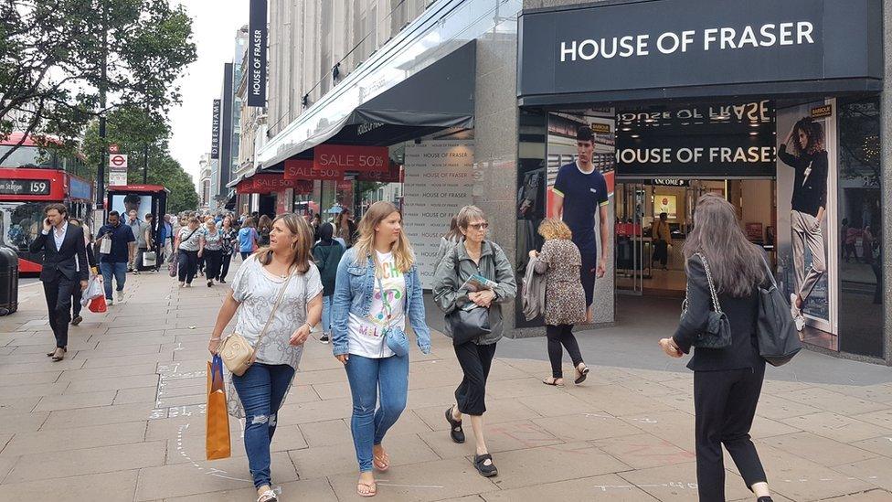 House of Fraser entrance Oxford Street