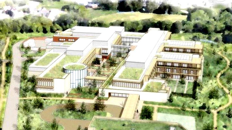 Artist impression of new Velindre Cancer Centre