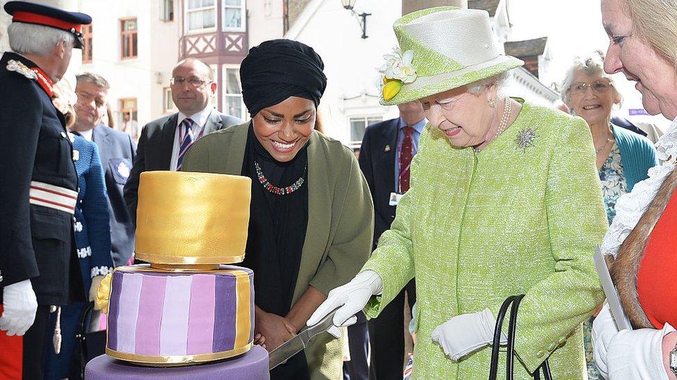 nadia hussain and queen elizabeth birthday cake