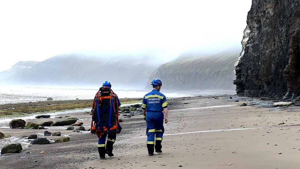 Coastguard on Whitby beach