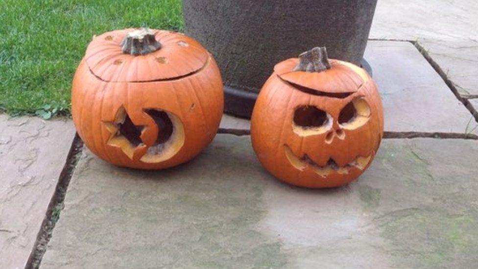 Two pumpkins