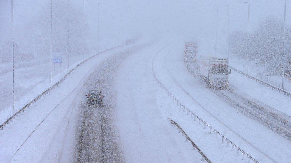 Motorway in the snow