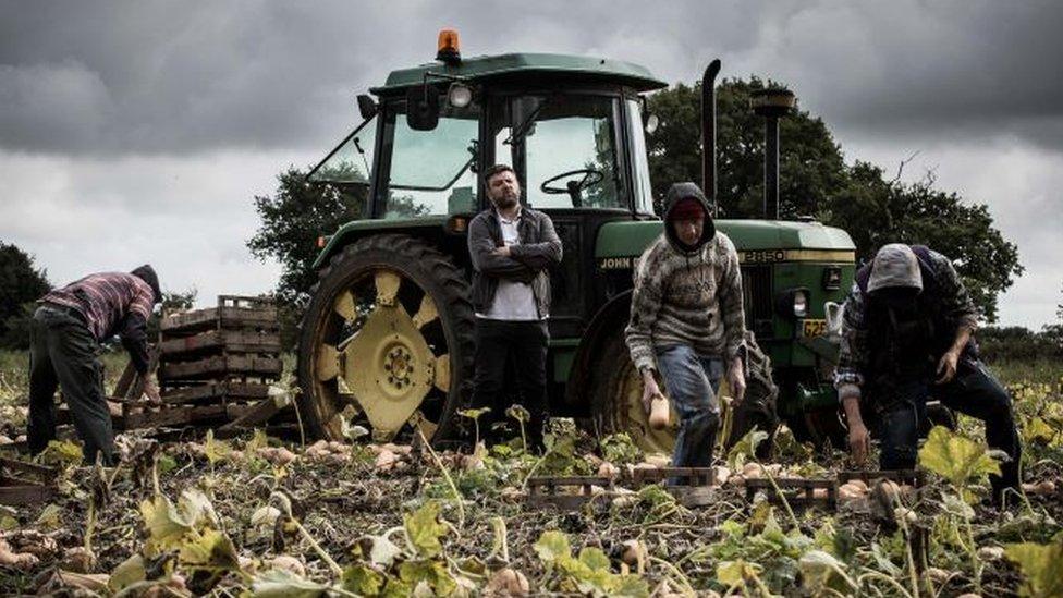 Farm workers in a field - photo from NCA's 'Invisible People' exhibition