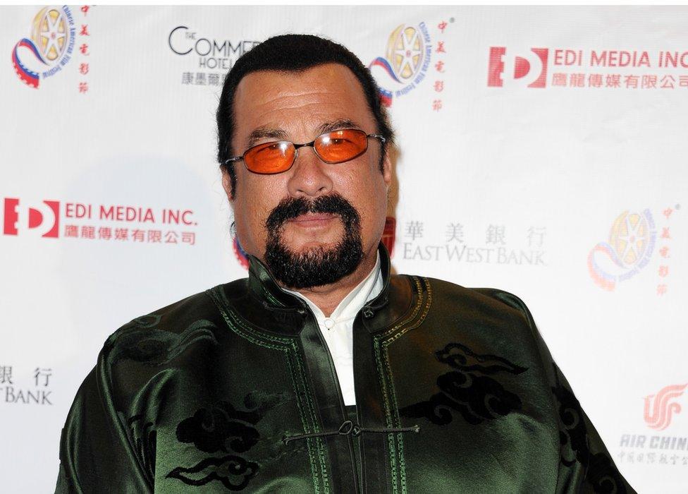 Actor Steven Seagal at the 2014 Chinese American Film Festival in California