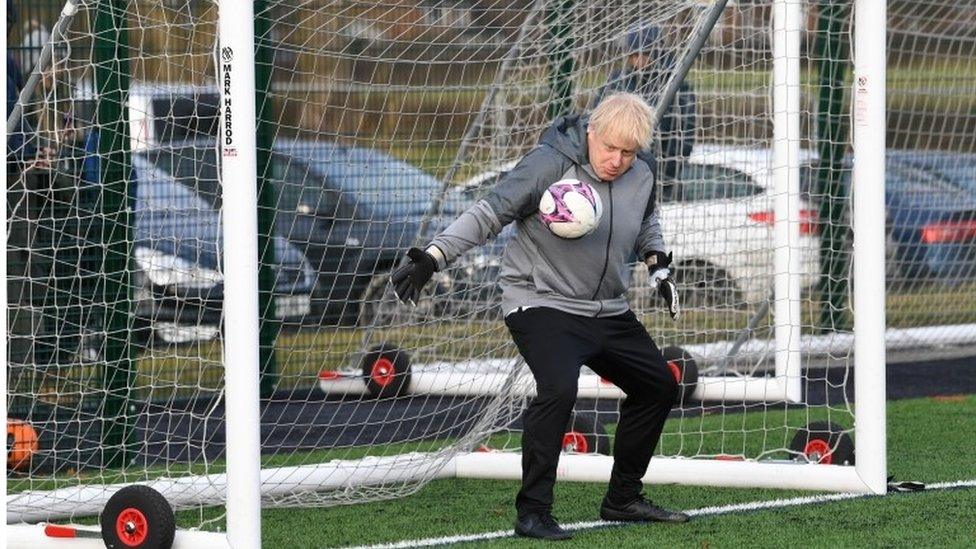 Boris Johnson in goal