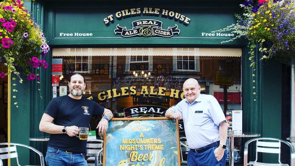 Terry Steers, left, at St Giles Ale House