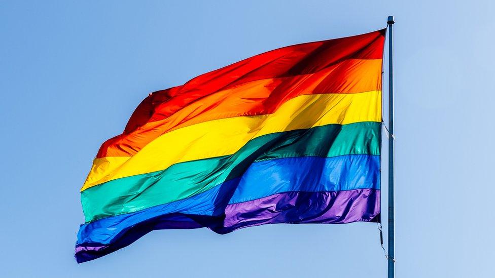 A rainbow flag