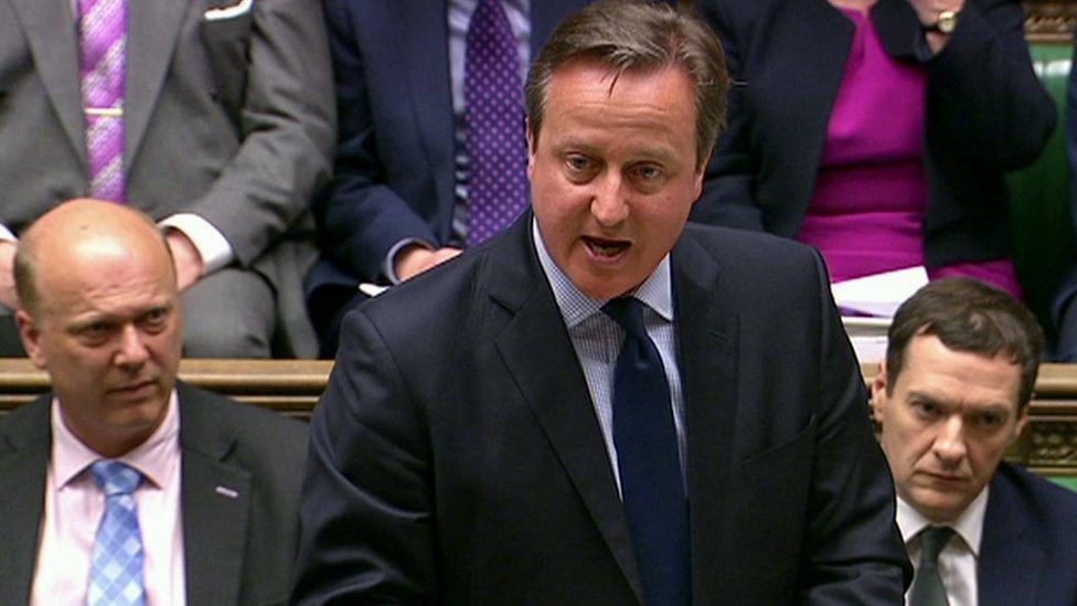 David Cameron in the House of Commons