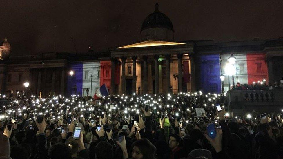 Vigil in Trafalgar Square, London