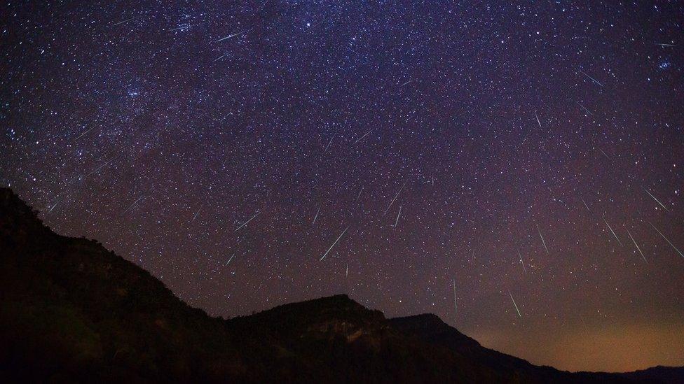 Geminid Meteor in the night sky