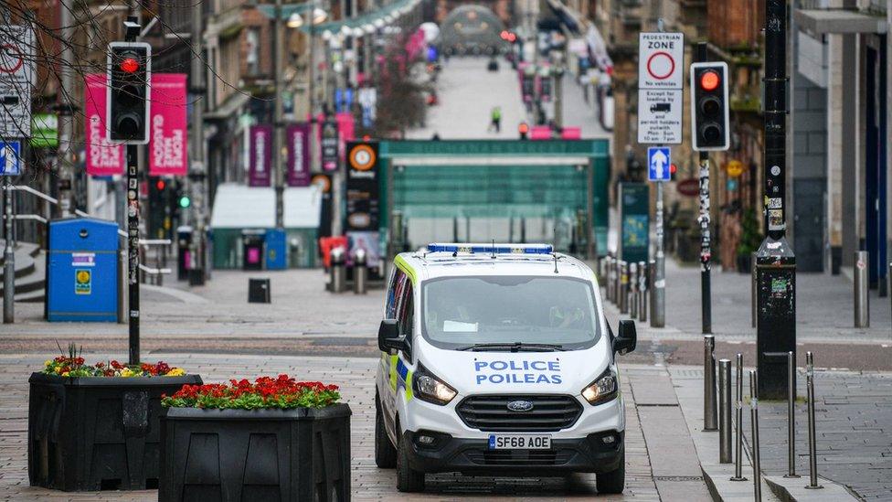 Police vehicle in Glasgow