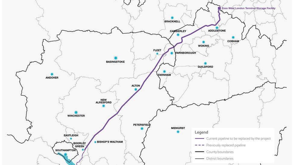 Existing pipeline map