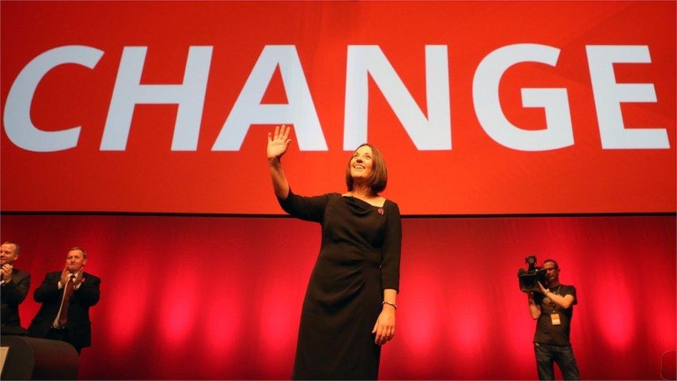 Scottish Labour leader Kezia Dugdale during her speech at the Perth Concert Hall