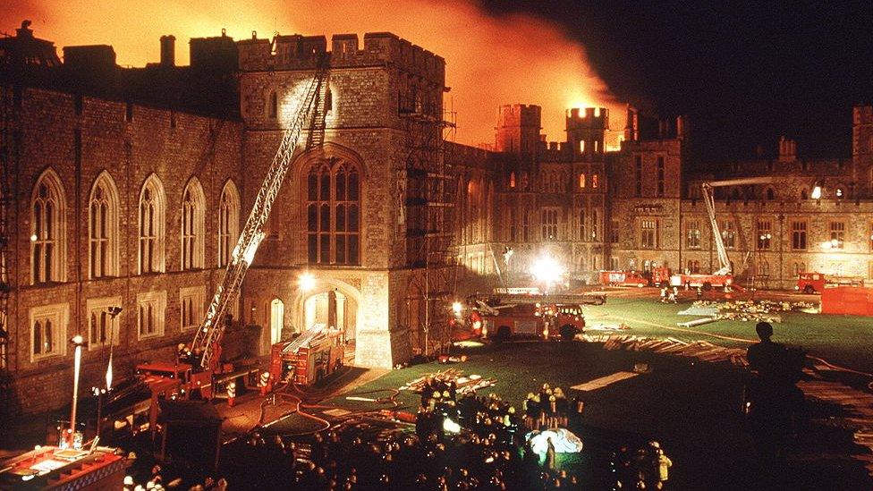 There was a terrible fire at Windsor Castle in 1992.