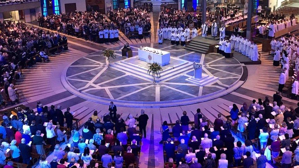 Hundreds gather for Mass at Liverpool’s Catholic Cathedral