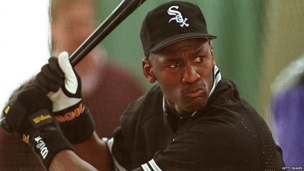 Michael Jordan playing baseball