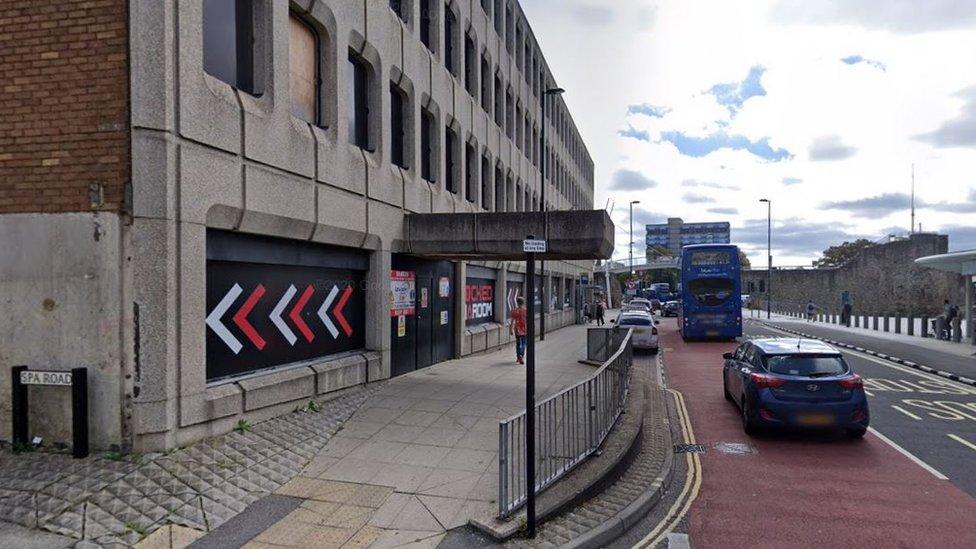 Portland Terrace from Spa Road towards Castle Way Car Park