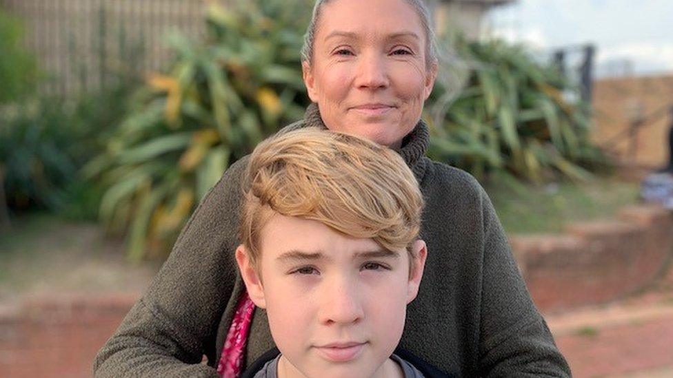 Amy Bowden, 45, and son Joe, 10