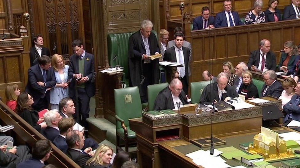 The speaker, John Bercow in the House of Commons with MPs.