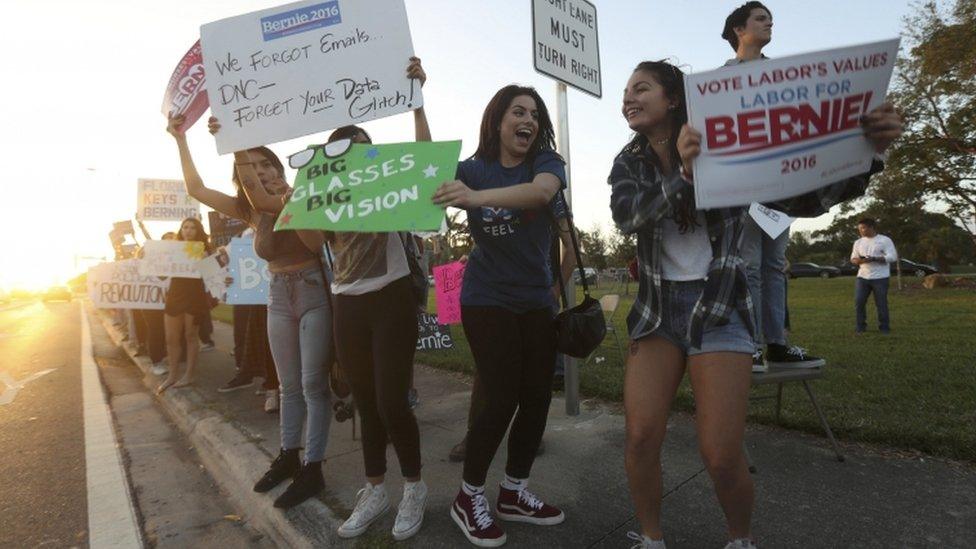 Supporters of Bernie Sanders, Florida 9 March