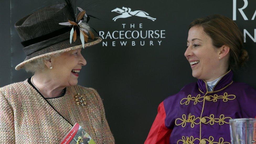 HRH The Queen with Jockey Hayley Turner