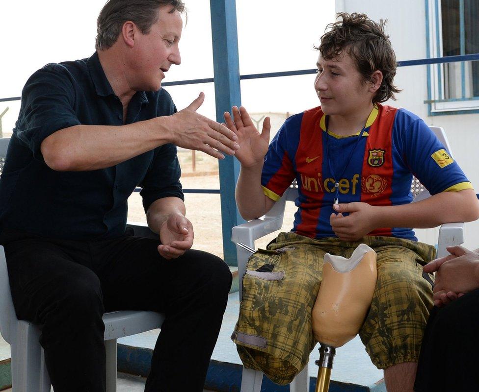 David Camp at a refugee camp in Jordan