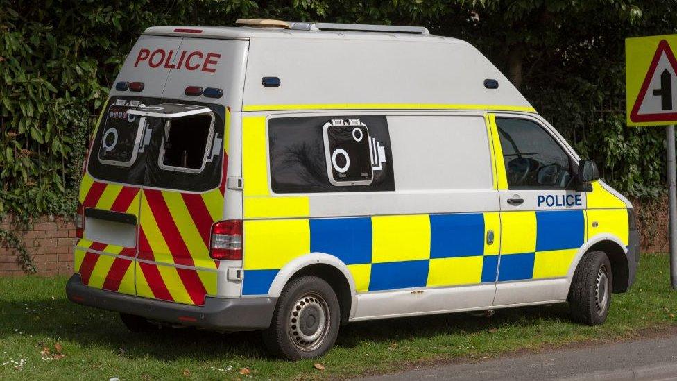 Stock police speed van