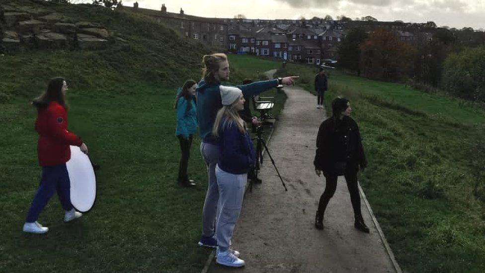 Euan Emery making a film in Sheffield