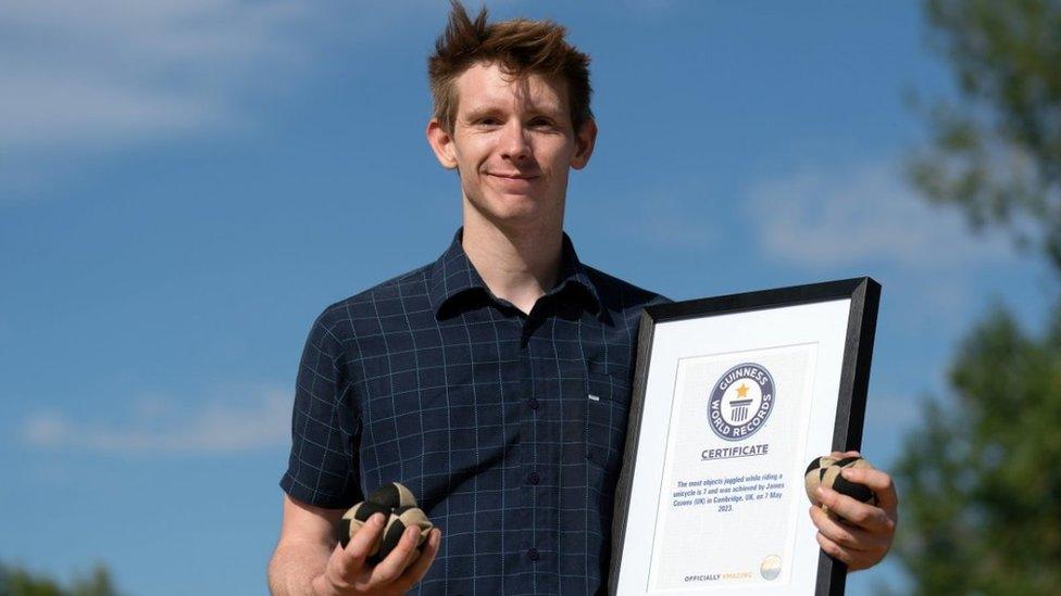 James Cozens with his Guinness certificate