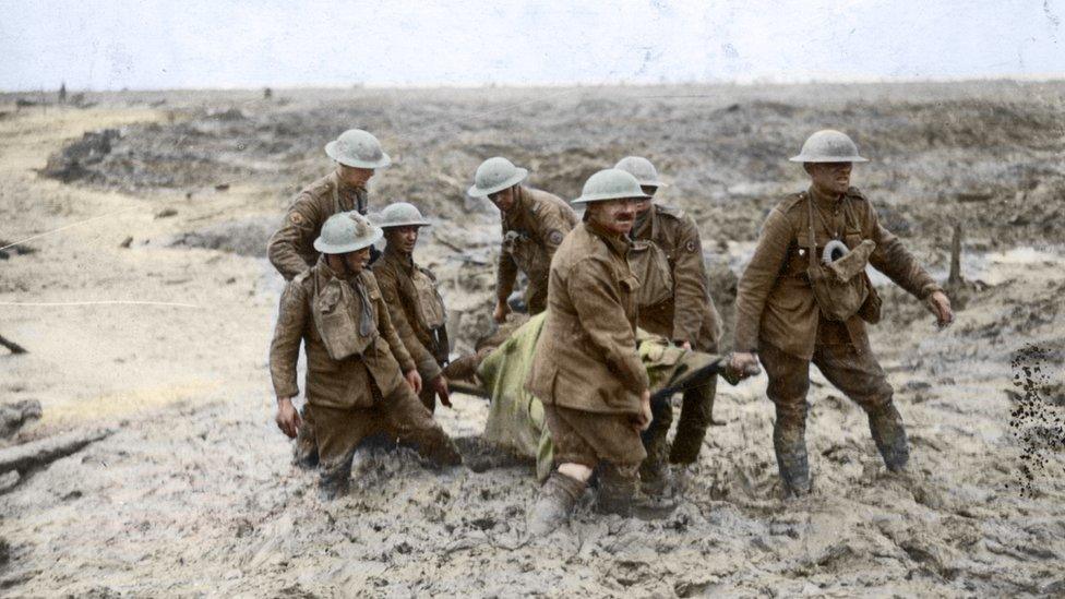 Stretcher bearers at Passchendaele 100 years ago