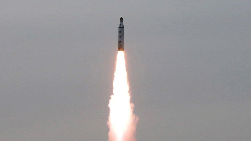 An underwater test-fire of strategic submarine ballistic missile is pictured in this undated photo released by North Korea"s Korean Central News Agency (KCNA) in Pyongyang on April 24, 2016.