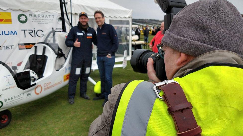 James Ketchell with gyrocopter