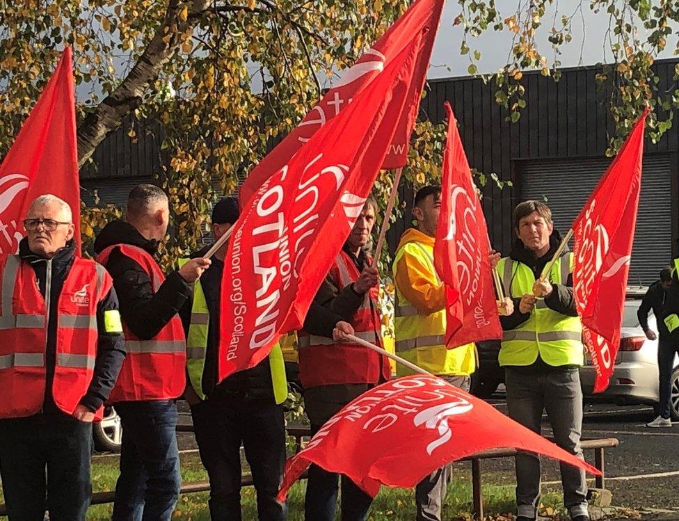 Unite staff on the picket line