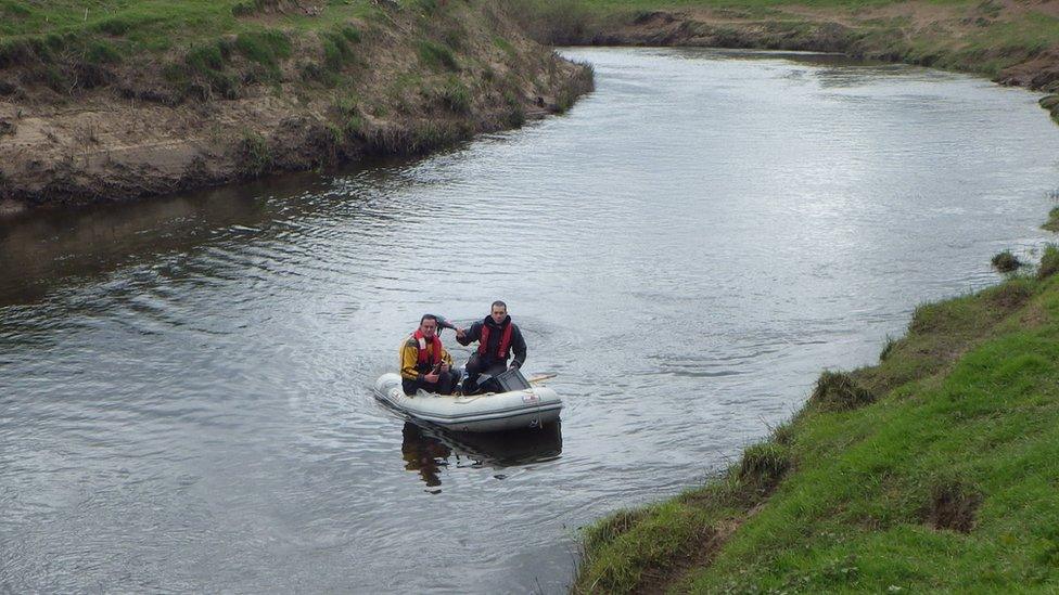 Investigators on the River Dee