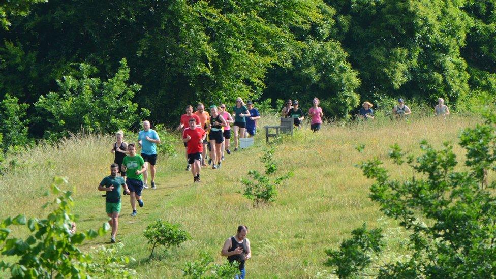 Runners taking part in the Ipswich Parkrun at Chantry Park