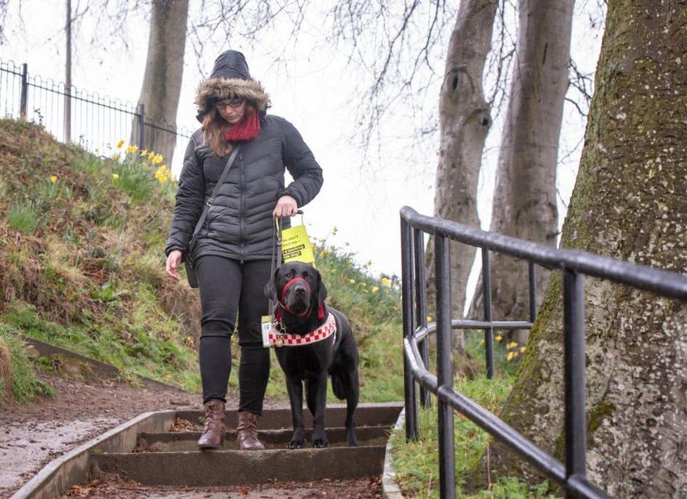 Sam Little with Ziggy the guide dog